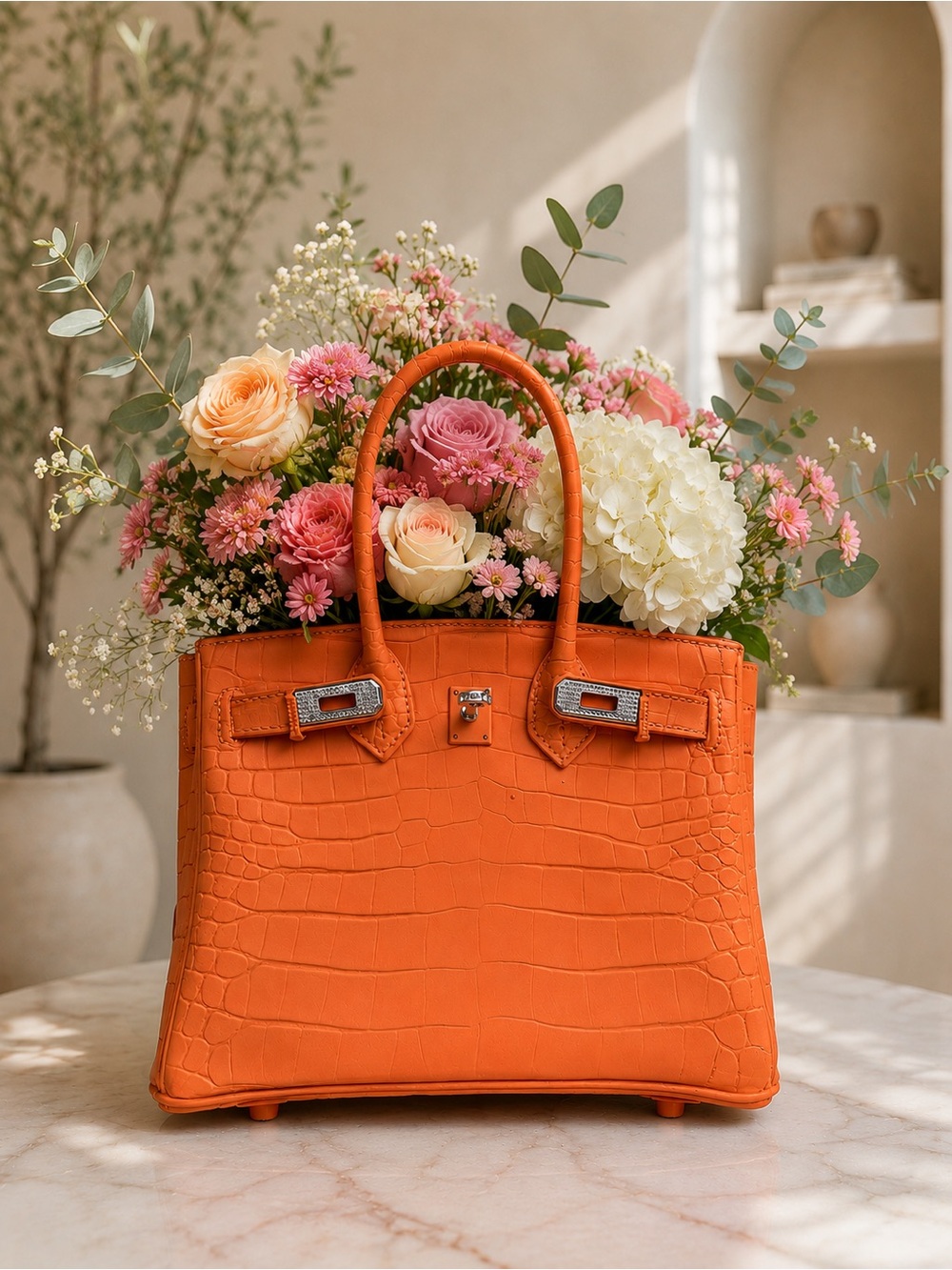 Orange  Tote Bag VASE
